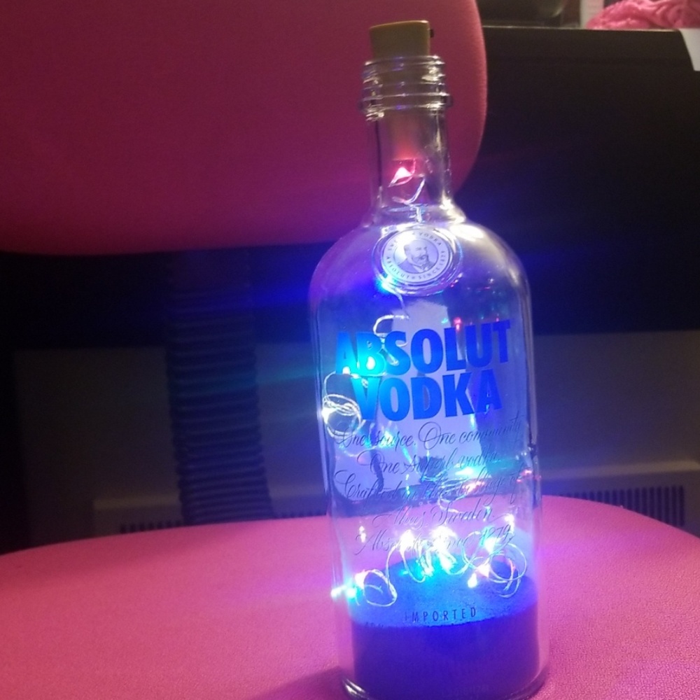 Absolute Vodka lighted bottle
